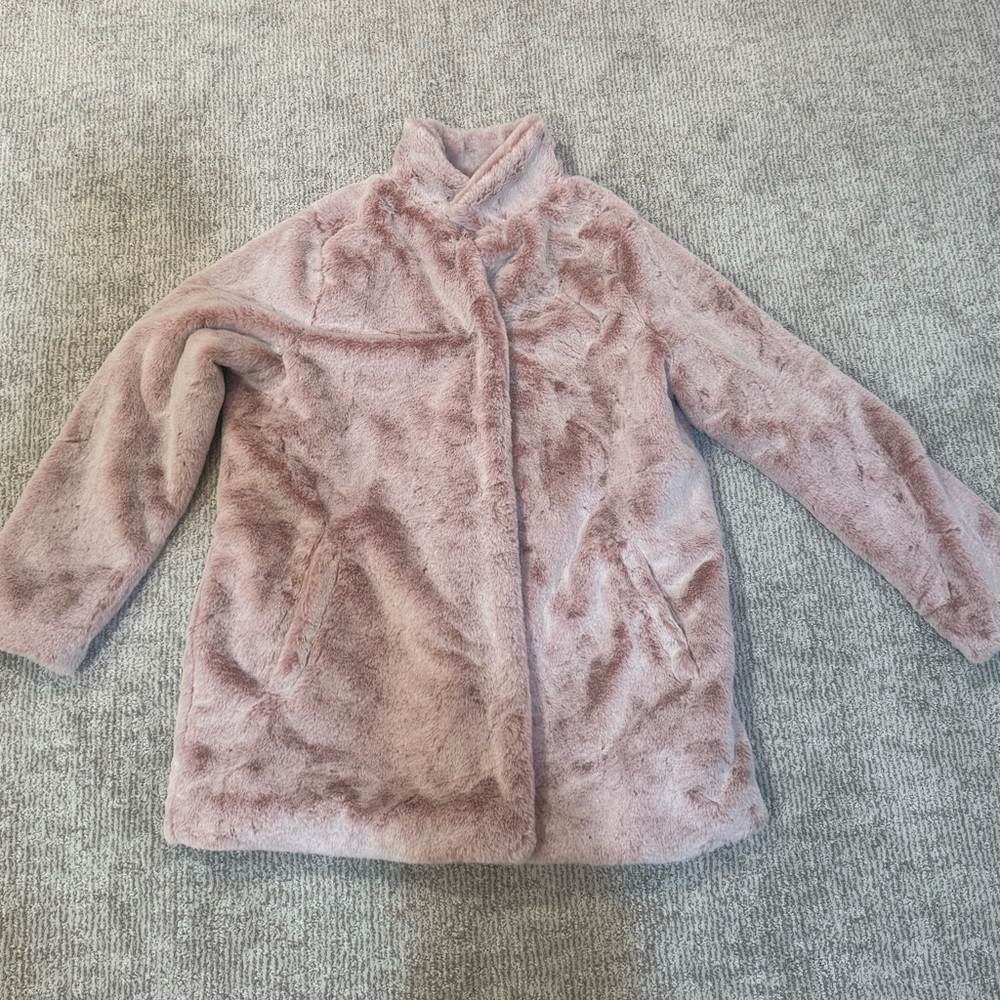 Wit & Wisdom Pink Plush Jacket Cozy Open Front